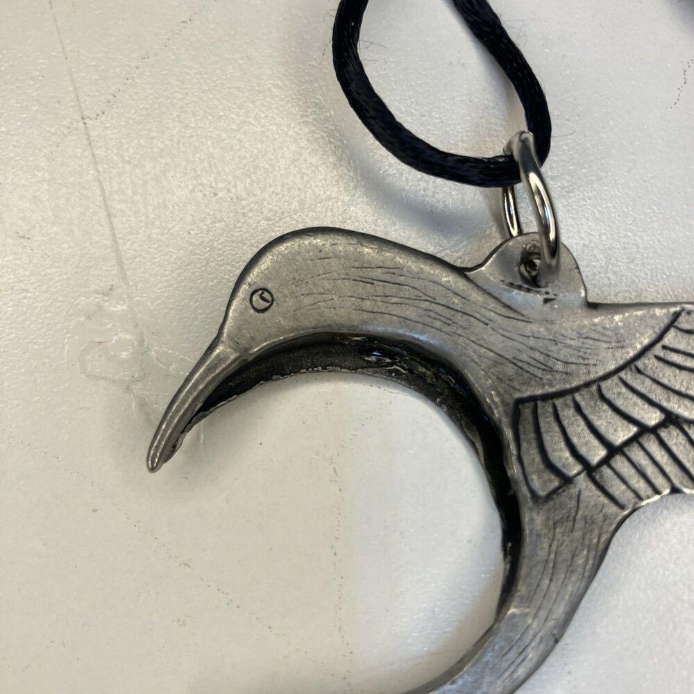 VTG Seagull Silver Metal Necklace 3”x2” - Picture 2 of 10